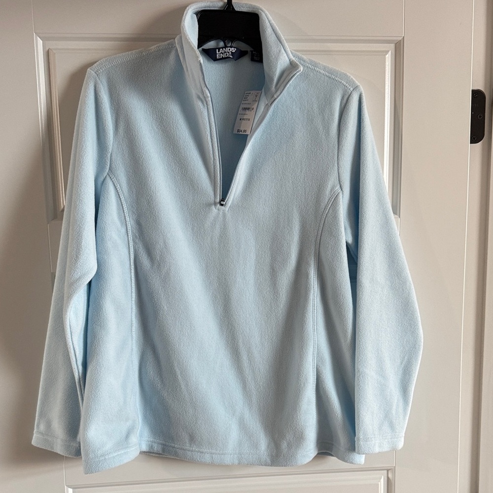 Lands End Women's Light Blue Fleece NWT